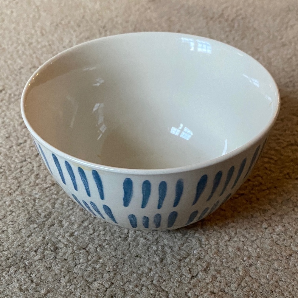 Blue and White Tag Ceramic Bowl